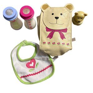 American Girl Bitty Baby Baby Doll Accessories Set With Bear Bag Bib Bottles